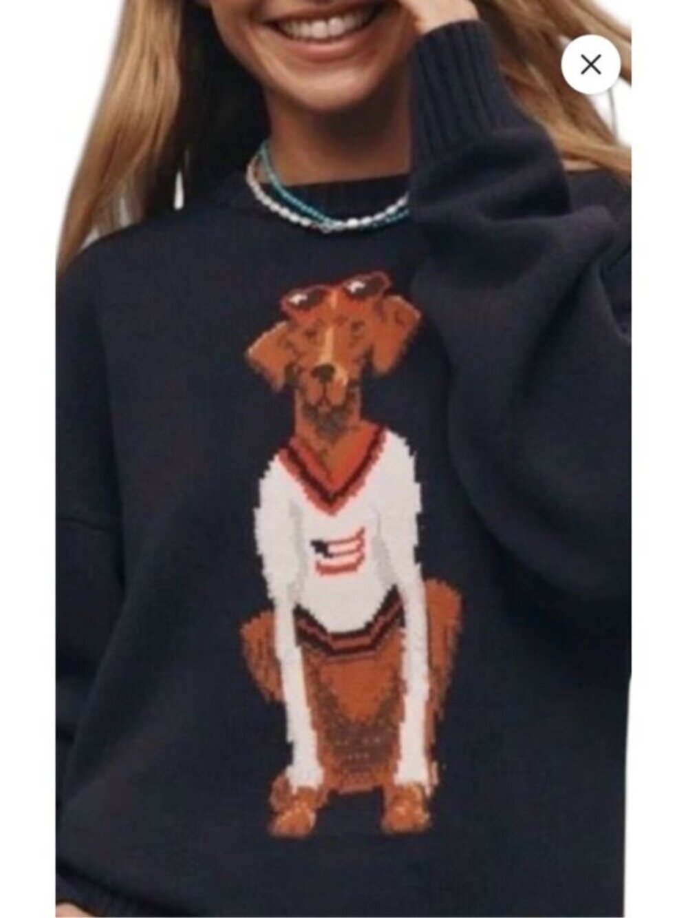 NWT Size XS -Porridge Pullover Sweater Dog Americana Jolene Preppy (NWT US$ 128) - Picture 6 of 16
